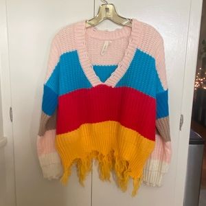 Cropped Stripe Sweater